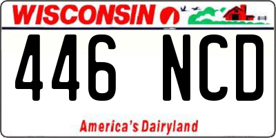 WI license plate 446NCD