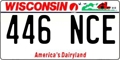 WI license plate 446NCE
