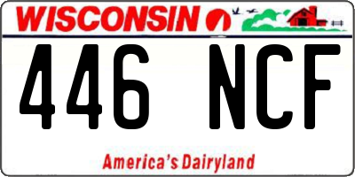 WI license plate 446NCF
