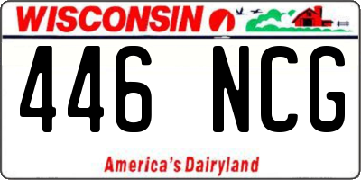 WI license plate 446NCG