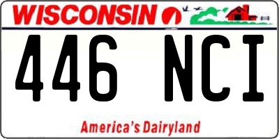 WI license plate 446NCI
