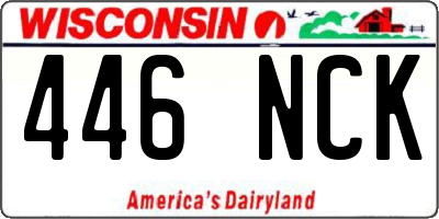 WI license plate 446NCK