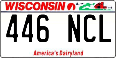 WI license plate 446NCL