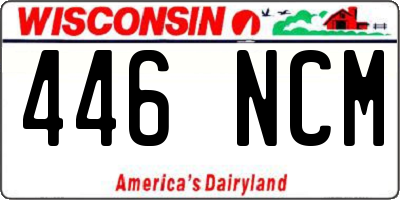 WI license plate 446NCM
