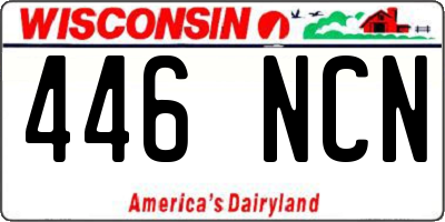 WI license plate 446NCN