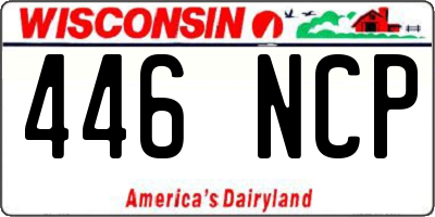 WI license plate 446NCP