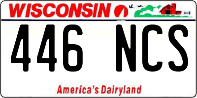 WI license plate 446NCS