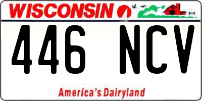 WI license plate 446NCV