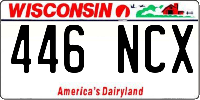 WI license plate 446NCX