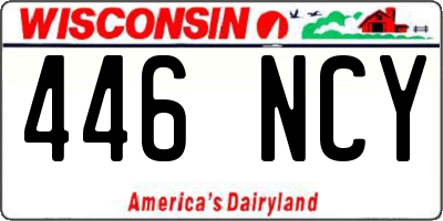 WI license plate 446NCY