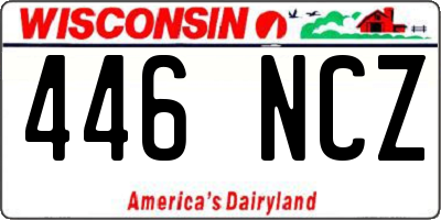 WI license plate 446NCZ