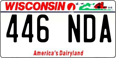 WI license plate 446NDA