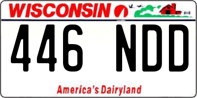 WI license plate 446NDD