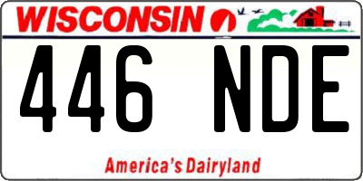 WI license plate 446NDE