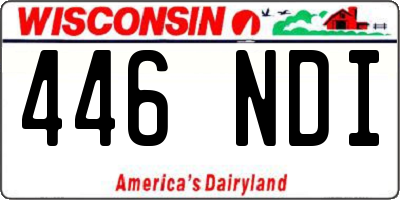 WI license plate 446NDI