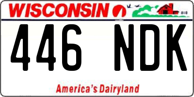 WI license plate 446NDK