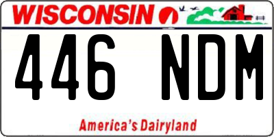 WI license plate 446NDM