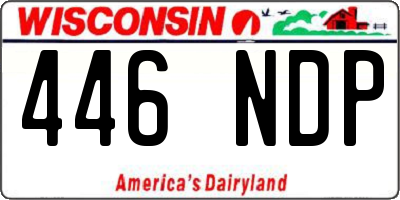 WI license plate 446NDP