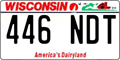 WI license plate 446NDT