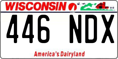 WI license plate 446NDX