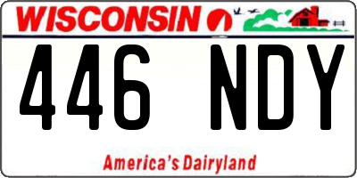 WI license plate 446NDY