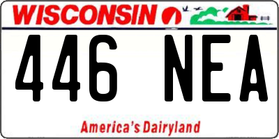 WI license plate 446NEA