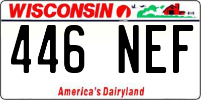 WI license plate 446NEF
