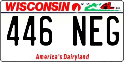 WI license plate 446NEG