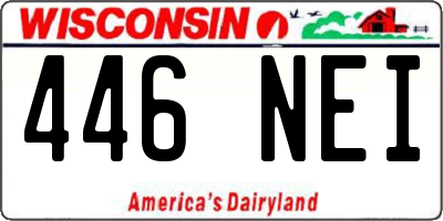 WI license plate 446NEI