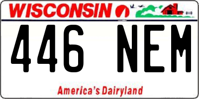WI license plate 446NEM