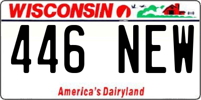 WI license plate 446NEW