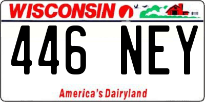 WI license plate 446NEY