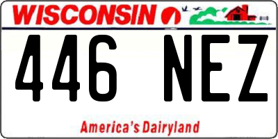 WI license plate 446NEZ