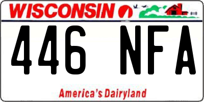 WI license plate 446NFA