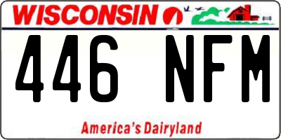 WI license plate 446NFM