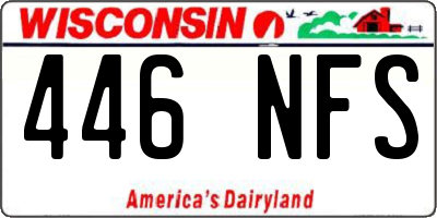 WI license plate 446NFS