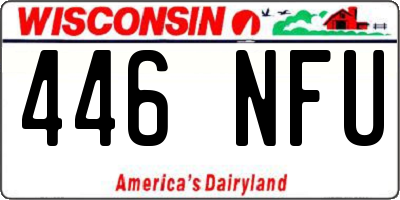 WI license plate 446NFU