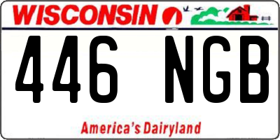 WI license plate 446NGB