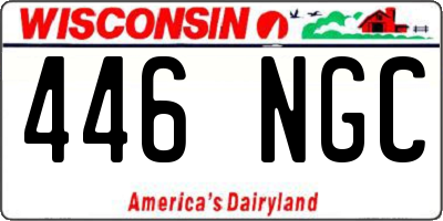 WI license plate 446NGC