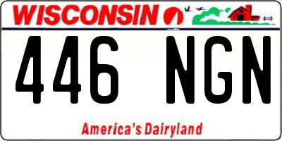 WI license plate 446NGN