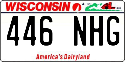WI license plate 446NHG