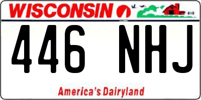 WI license plate 446NHJ
