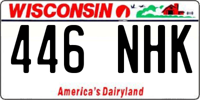 WI license plate 446NHK