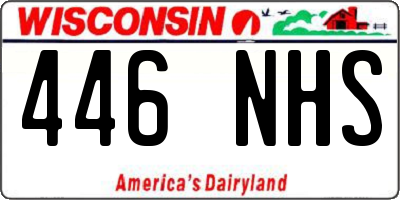 WI license plate 446NHS