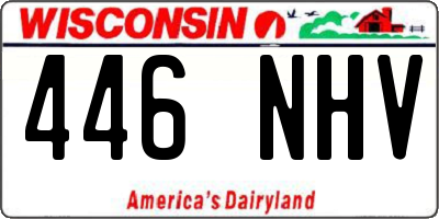 WI license plate 446NHV
