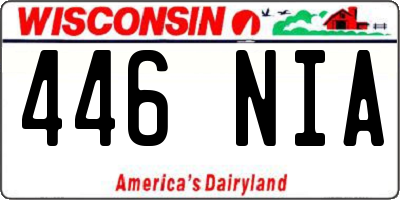 WI license plate 446NIA