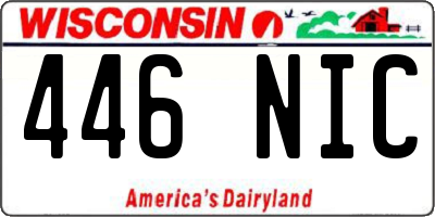 WI license plate 446NIC