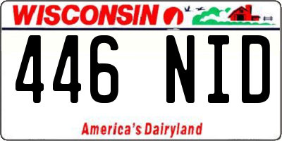 WI license plate 446NID