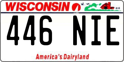 WI license plate 446NIE