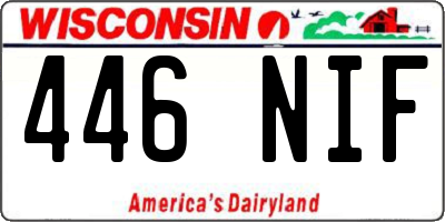 WI license plate 446NIF